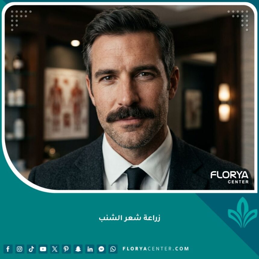 نتيجة نهائية لزراعة شعر الشنب - مظهر طبيعي وكثيف لرجل واثق بعد العملية