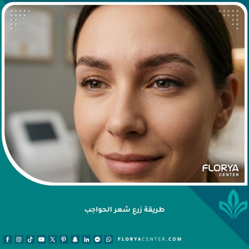 صورة سينمائية لامرأة بعد عملية زراعة الحواجب تُظهر النتيجة الطبيعية والدقيقة للشعر المزروع