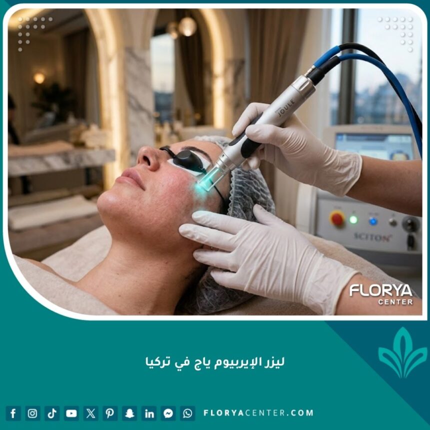 إجراء جلسة ليزر الإيربيوم ياج لتقشير الوجه وتجديد البشرة في أفضل عيادات تركيا.