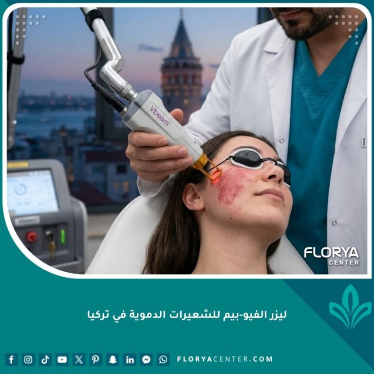 صورة مميزة تظهر جهاز ليزر فيو بيم في عيادة تجميل في اسطنبول لعلاج الشعيرات الدموية