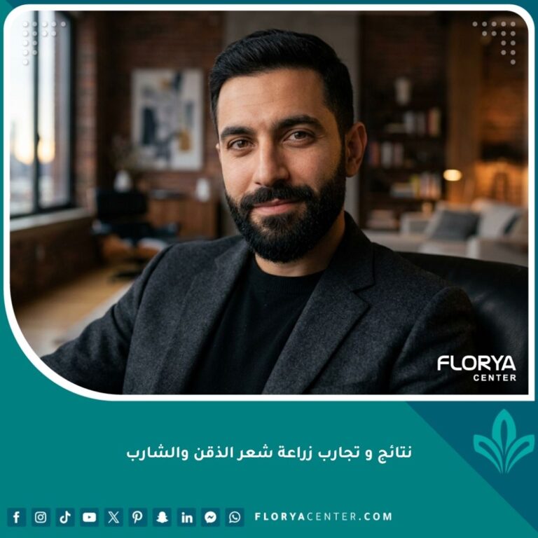 رجل وسيم يظهر نتيجة زراعة شعر الذقن والشارب بكثافة عالية ومظهر طبيعي تماماً بدون أي ندبات مرئية في الوجه بعد العملية في تركيا.