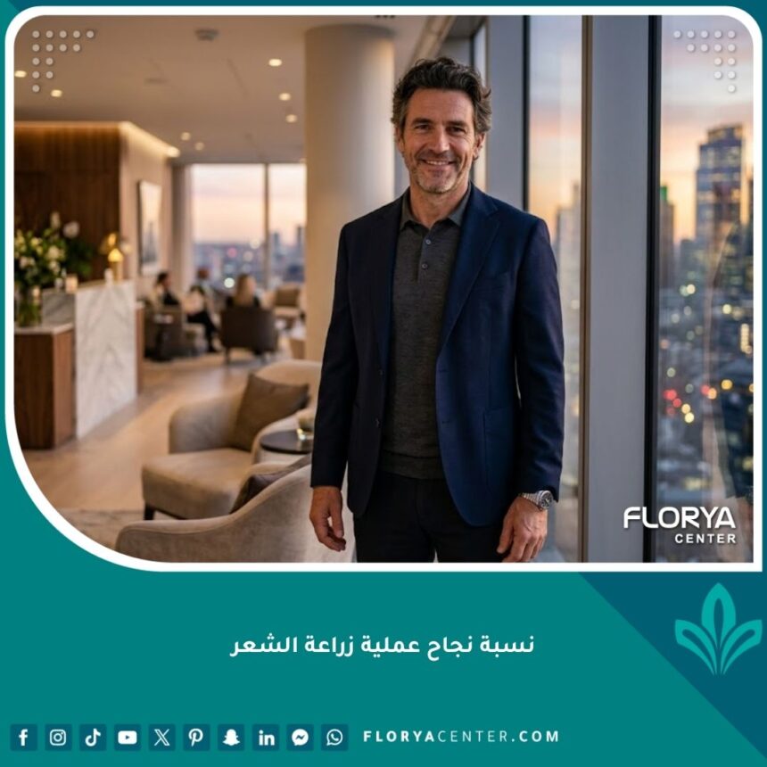 صورة واقعية سينمائية لرجل واثق بشعره الكامل بعد عملية زراعة الشعر في اسطنبول.