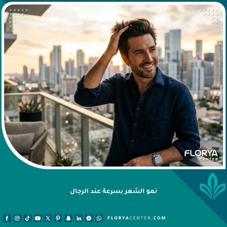 رجل واثق يتمتع بشعر كثيف وصحي نتاج استخدام طرق نمو الشعر بسرعة عند الرجال.