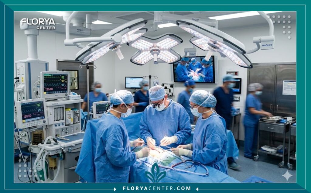 غرفة عمليات حديثة ومجهزة بأحدث التقنيات الطبية لإجراء جراحات ترميم الوجه الدقيقة وإصلاح عيوب الجلد.