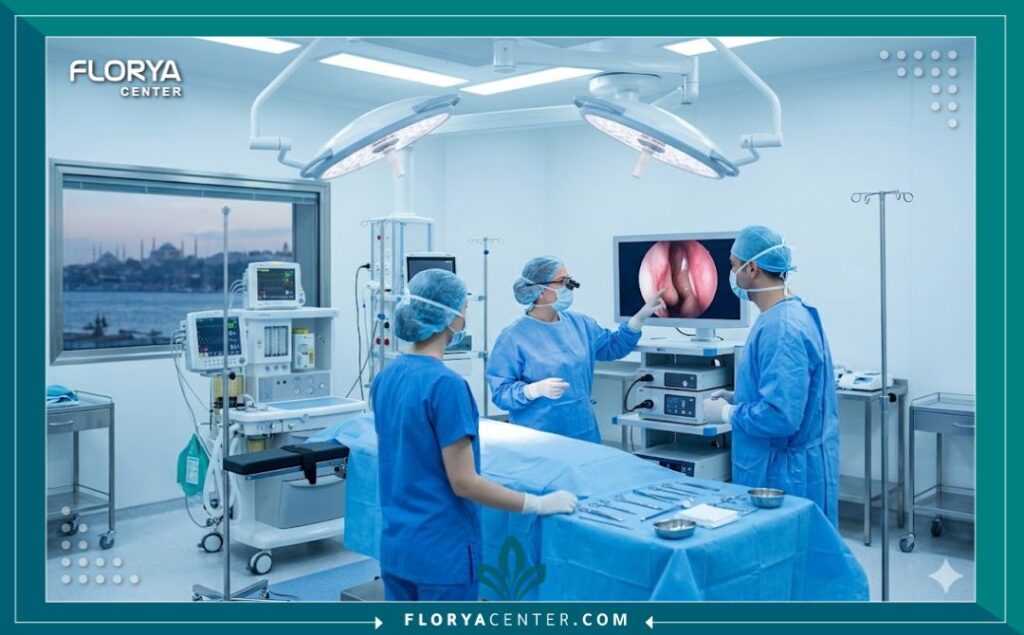 غرف عمليات حديثة ومجهزة بأحدث مناظير جراحة التجميل داخل أفضل مستشفيات تجميل الوجه في تركيا.