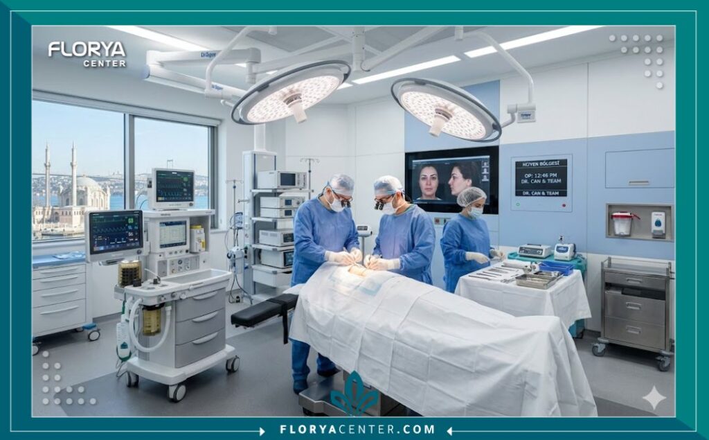 داخل غرف العمليات الحديثة والمجهزة لعمليات تجميل الوجه في أفضل مستشفيات تركيا.