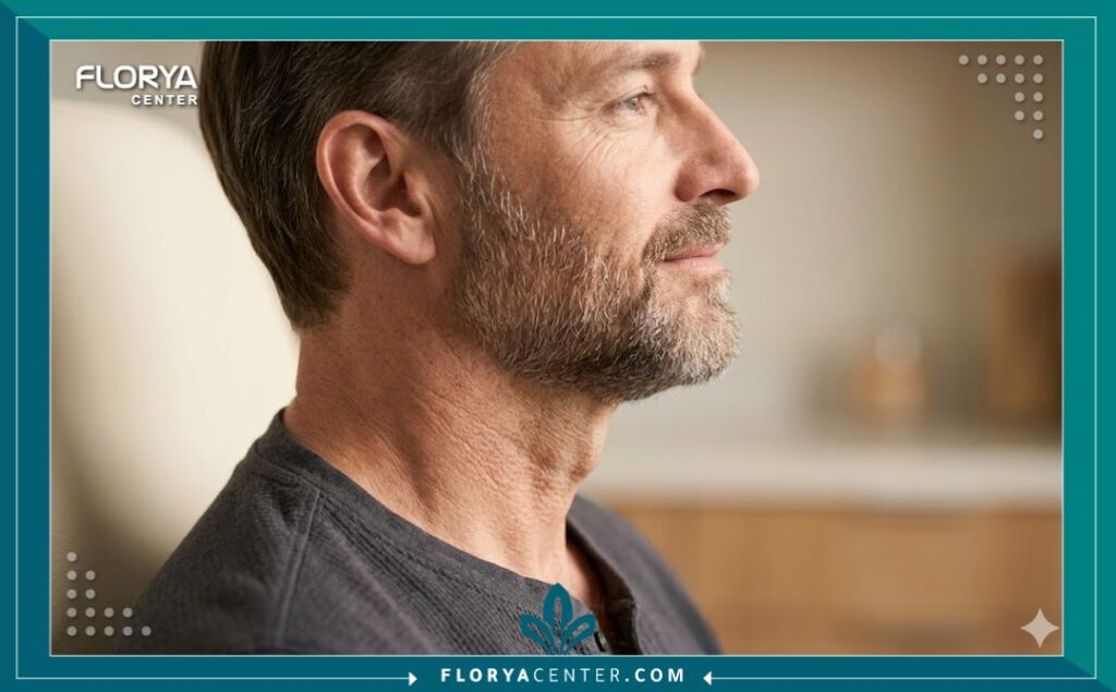 لقطة مقربة تُظهر مظهر الرقبة الخارجي ورضا المريض بعد هل عملية تجميل الصوت خطيرة.