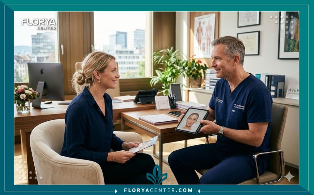 هل عملية رفع زوايا الفم تترك ندوباً؟ 4 استشارة طبية في عيادة تجميل متطورة لمناقشة تقنيات الخياطة التجميلية لمنع ظهور ندبات الفم.