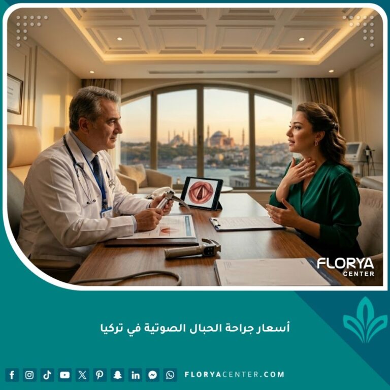 طبيب أنف وأذن وحنجرة في اسطنبول يستشير مريضة حول تكلفة جراحة الحبال الصوتية في تركيا مع إطلالة على البوسفور.