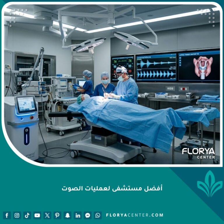 أفضل مستشفى لعمليات الصوت مجهز بأحدث تقنيات الليزر المتقدمة للأحبال الصوتية داخل غرفة عمليات حديثة.