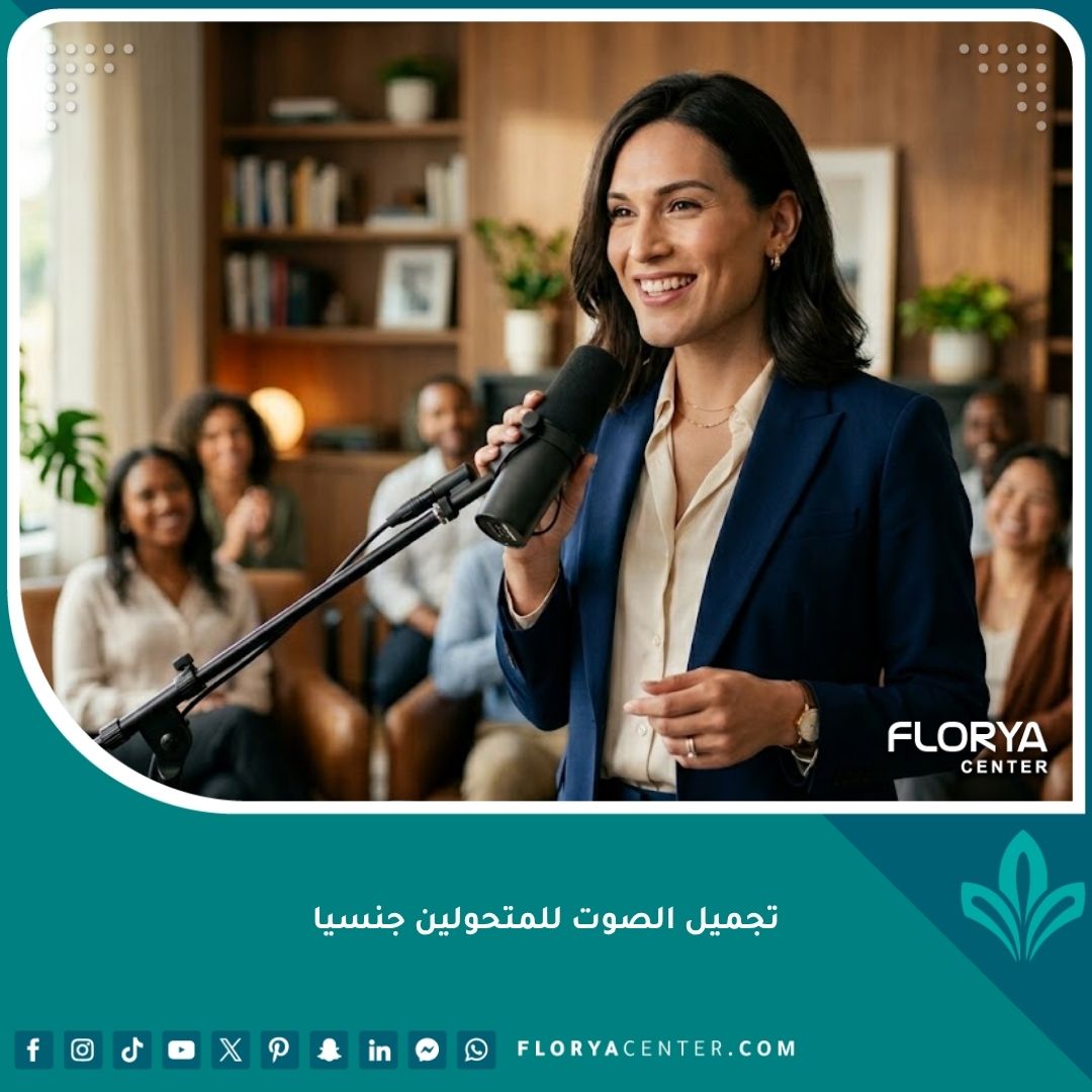 صورة تعبيرية تجسد الثقة والتمكين بعد نجاح عملية تجميل الصوت للمتحولين جنسياً في مركز طبي متطور.