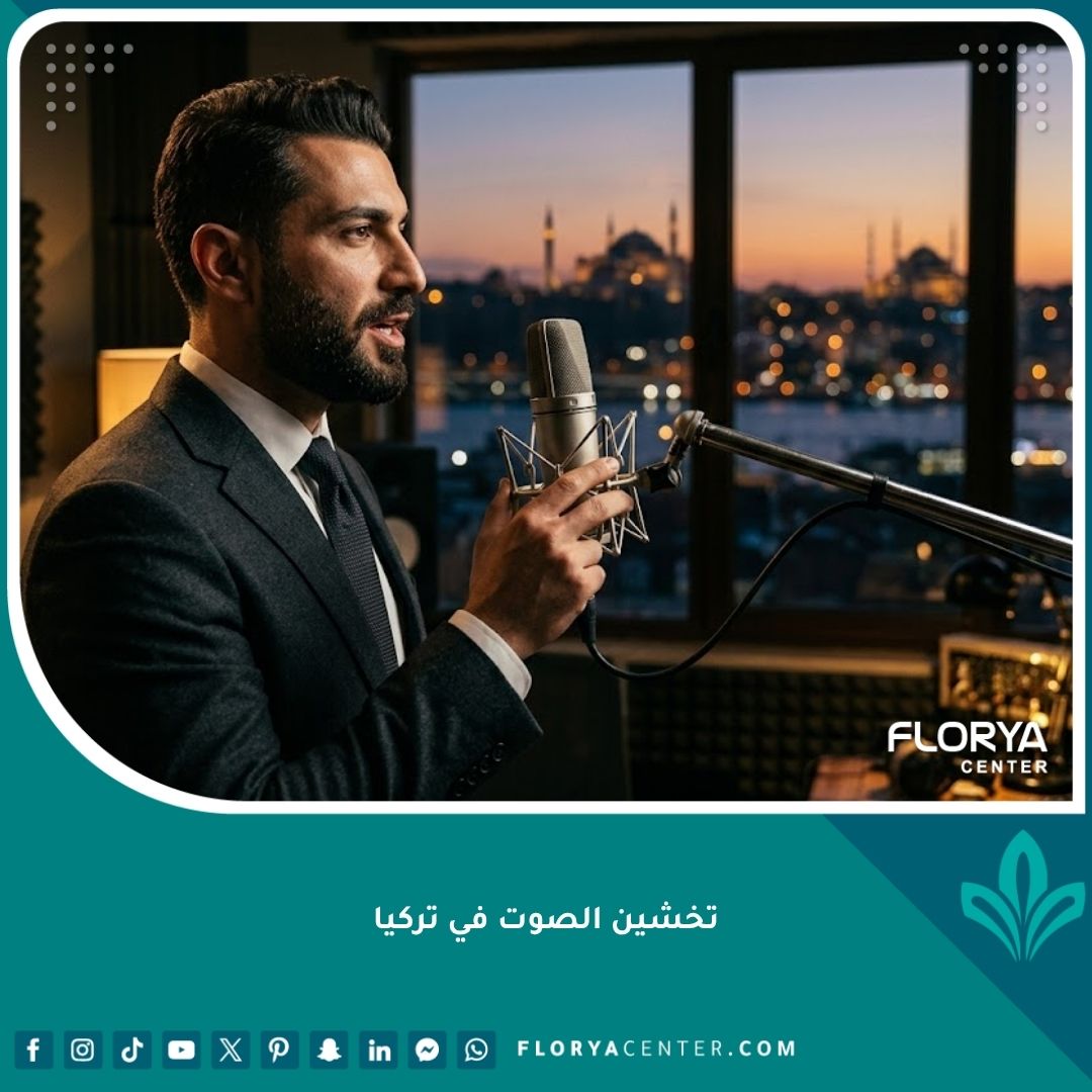 رجل ذو مظهر ذكوري واثق يتحدث بصوت جهوري بعد عملية تخشين الصوت في إسطنبول مع إطلالة على المدينة.