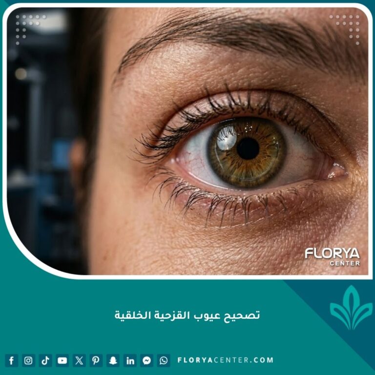 تصحيح عيوب القزحية الخلقية - نظرة قريبة ومفصلة لعين ذات مظهر طبيعي ومحدد بعد الخضوع لعملية تصحيح ناجحة، تُظهر بؤبؤًا دائريًا وقزحية صناعية مُصممة بشكل جميل.