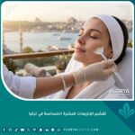 امرأة تخضع لجلست تقشير إنزيمي لطيف للبشرة الحساسة في عيادة تجميل في اسطنبول مطلة على البوسفور.
