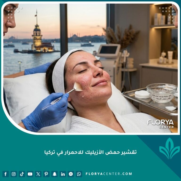 تقشير حمض الأزيليك للاحمرار في تركيا، تجربة مريحة في عيادة تجميل بإسطنبول.