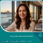 امرأة تتمتع ببشرة نضرة ولامعة بعد جلسة أكسجينيو للوجه في تركيا مع إطلالة على البوسفور، تعبر عن النضارة الفورية للمناسبات.