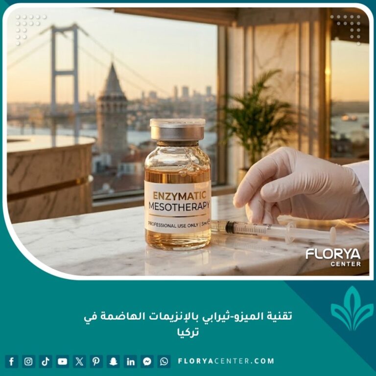 جلسة ميزوثيرابي بالإنزيمات الهاضمة لإذابة الدهون في عيادة تجميل راقية في إسطنبول مطلة على البوسفور.