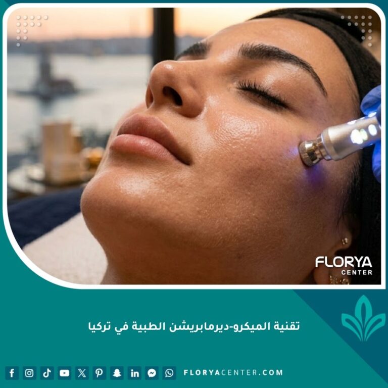 مخطط طبي يوضح آلية عمل تقنية الميكرو-ديرمابريشن في تقشير طبقات الجلد الميتة لتحسين الامتصاص.