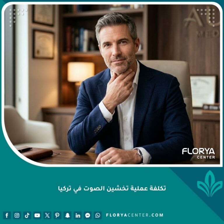 رجل واثق في عيادة طبية يفكر في تكلفة عملية تخشين الصوت في تركيا وخفض طبقة الصوت للرجال