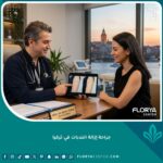 استشارة طبية لإزالة الندبات في تركيا، تظهر طبيب تجميل يشرح الخطة لمريضة مع إطلالة خلفية على البوسفور في إسطنبول.