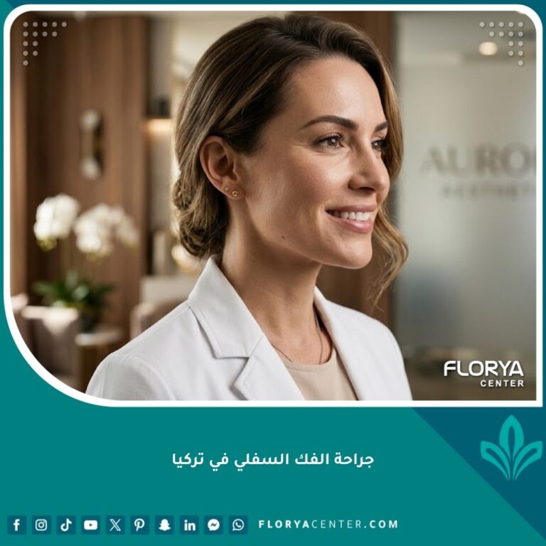 صورة مقربة تظهر تناسق الوجه والبروفايل الجانبي المثالي بعد جراحة الفك السفلي في تركيا.