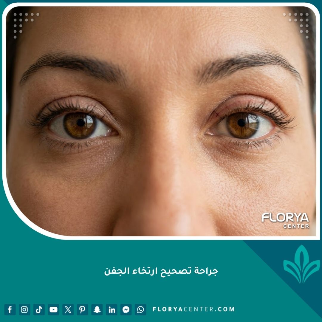 صورة مقربة تظهر جمال وتماثل العينين بعد نجاح جراحة تصحيح ارتخاء الجفن واستعادة الرؤية.
