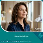 صورة واقعية لامرأة ذات رقبة مشدودة وجذابة بعد جراحة شد الرقبة في تركيا، تبرز جمال خط الفك ومظهر الشباب