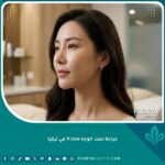 صورة مقربة لامرأة ذات ملامح جذابة تبرز جمال ونعومة الفك بعد جراحة نحت الوجه V-Line في تركيا.