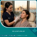 إجراء حقن عوامل النمو للوجه في عيادة تجميل فاخرة في اسطنبول، تركيا لتجديد الكولاجين طبيعياً.