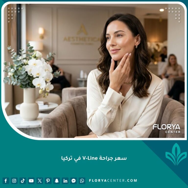 صورة واقعية عالية الجودة لامرأة بملامح وجه متناسقة وفك محدد، تمثل النتائج المثالية بعد جراحة V-Line في تركيا.