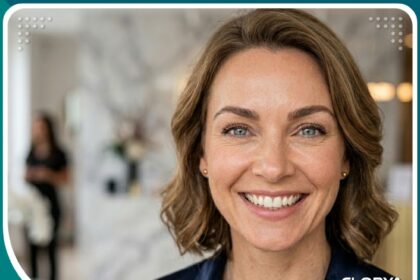 نتيجة نهائية مذهلة لعملية شد الحواجب المترهلة بخيوط الكوج تظهر عيونًا واسعة ونظرة مشرقة وشابة.