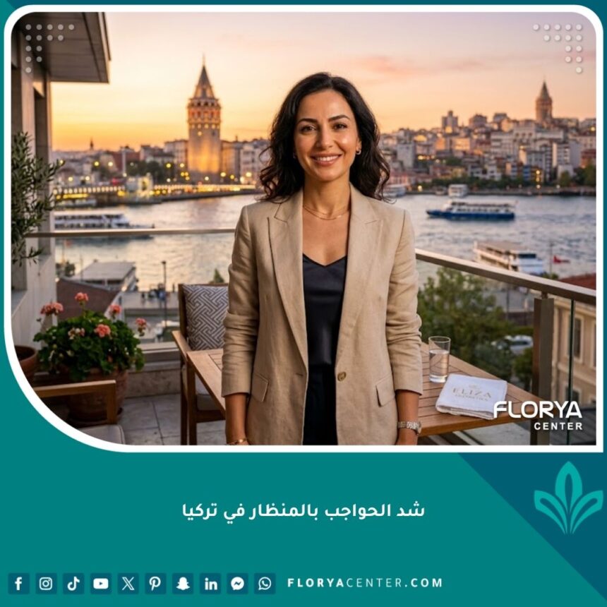 شد الحواجب بالمنظار في تركيا 1 واجهة مقال شد الحواجب بالمنظار في تركيا، امرأة شابة وجميلة تطل على البوسفور في اسطنبول بعد عملية تجميلية ناجحة لرفع الجبهة بالكامل بدون ندبات واضحة.
