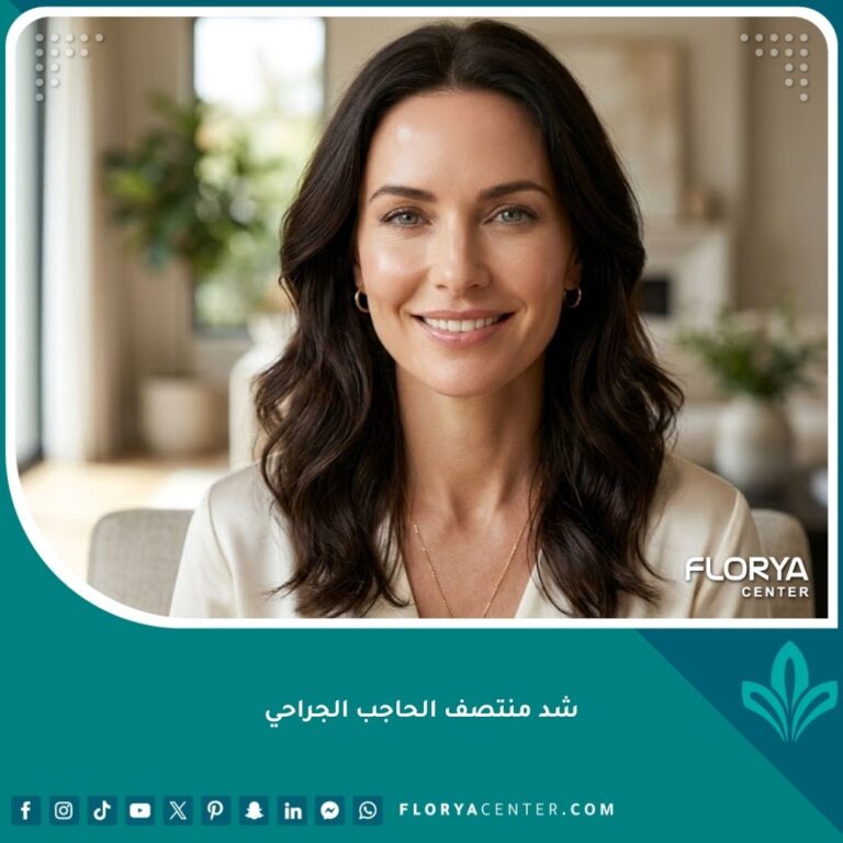 صورة واقعية لامرأة ذات بشرة نضرة وجبهة ناعمة توضح نتائج عملية شد منتصف الحاجب الجراحي والتخلص من خطوط 11 بشكل نهائي.