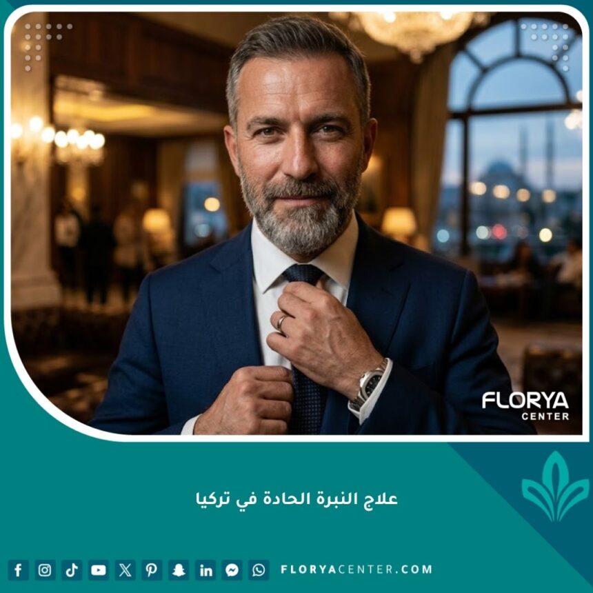 رجل واثق من نفسه بعد عملية تجميل الصوت لعلاج النبرة الحادة في تركيا.