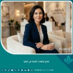 امرأة شابة تبتسم ببشرة نضرة ومشدودة بعد خضوعها لعملية علاج ترهلات الوجه في تركيا.