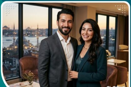 صورة بارزة مميزة لعمليات التجميل للوجه في تركيا تظهر رجلاً وامرأة بملامح متناسقة وجذابة داخل مركز تجميلي راقٍ في اسطنبول.
