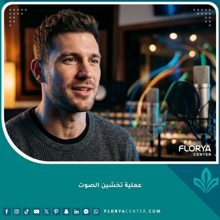 رجل واثق يتحدث بعد عملية تخشين الصوت بنجاح