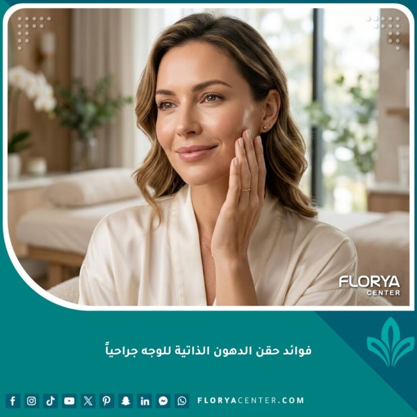 فوائد حقن الدهون الذاتية للوجه جراحياً 1 صورة واقعية لامرأة تتمتع ببشرة نضرة وممتلئة، تعكس أبرز فوائد حقن الدهون الذاتية للوجه جراحياً في استعادة الشباب.