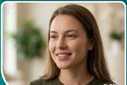 صورة مقربة لابتسامة طبيعية بعد عملية رفع زوايا الفم بدون أي ندوب أو آثار جراحية ظاهرة.