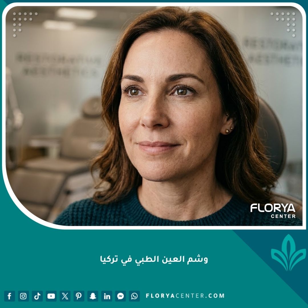 لقطة مقربة تظهر تماثلاً طبيعياً للعيون بعد إجراء وشم العين الطبي في تركيا لإخفاء عتامة القرنية.