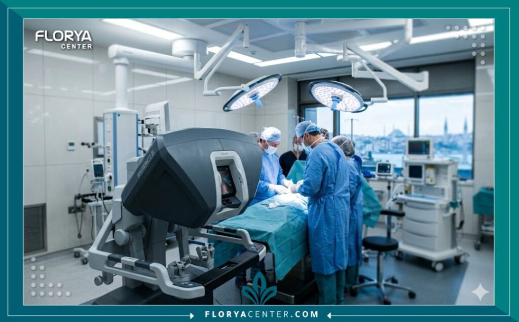 غرفة عمليات حديثة ومعقمة في أفضل مستشفيات التجميل في تركيا لإجراء جراحة الأذن.