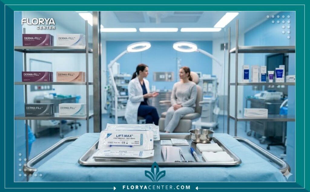 غرفة عمليات حديثة وعيادة تجميل مجهزة بأعلى المعايير لإجراء عمليات تجميل الأنف الجراحية والإجراءات غير الجراحية مثل الخيوط.
