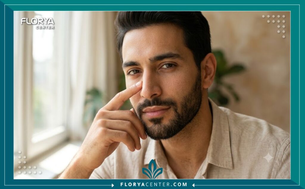 نتيجة طبيعية لعملية تجميل الأنف الوظيفي للرجال وتحسين عملية التنفس.