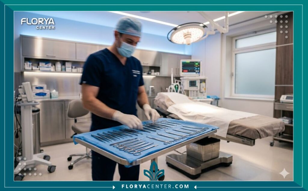 تكلفة اصلاح ثقب الاذن التجميلي 4 غرفة عمليات صغرى مجهزة بأحدث التقنيات الطبية لإجراء جراحة تجميل شحمة الأذن.
