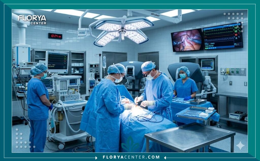 غرفة عمليات حديثة ومجهزة بأحدث التقنيات الطبية لضمان نجاح عملية تعديل الحاجز الأنفي.