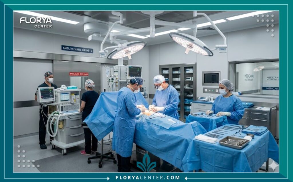 غرفة عمليات مجهزة بأحدث التقنيات لتجميل الأذن في مستشفيات تركيا