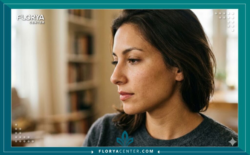 صورة مقربة تبرز التناسق المثالي لملامح الوجه بعد الخضوع لجراحة تجميل الأنف المفتوحة.