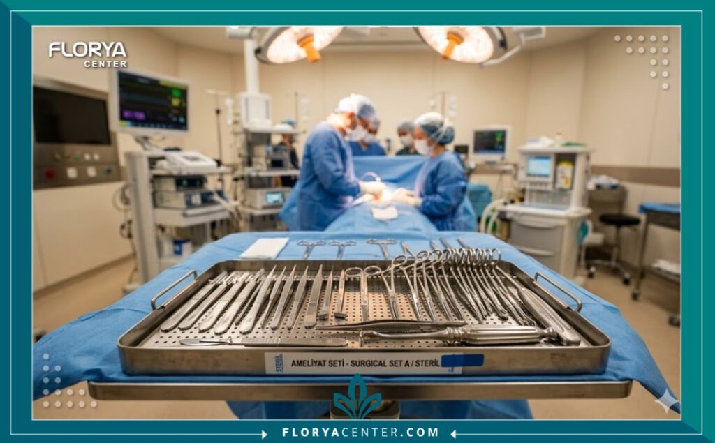 غرفة عمليات حديثة مجهزة بأحدث التقنيات لجراحة تجميل الأذن في تركيا.