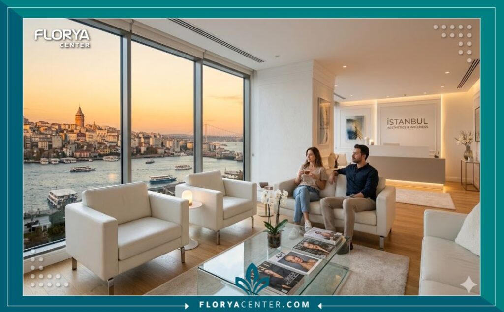عيادة تجميل فاخرة تعكس تطور السياحة العلاجية في إسطنبول تركيا لإجراء جراحات تجميل الأنف وتعديل الزوايا.