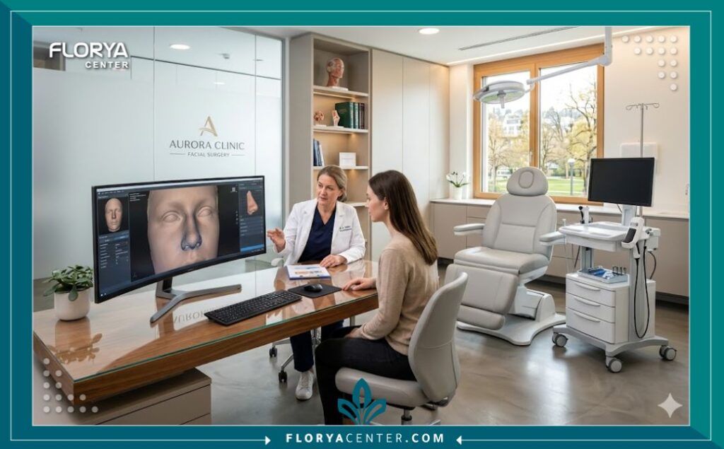 حجز موعد استشارة تجميل أنف 4 غرفة استشارة طبية مجهزة بأحدث تقنيات التصوير ثلاثي الأبعاد في أفضل مستشفيات تجميل الأنف.